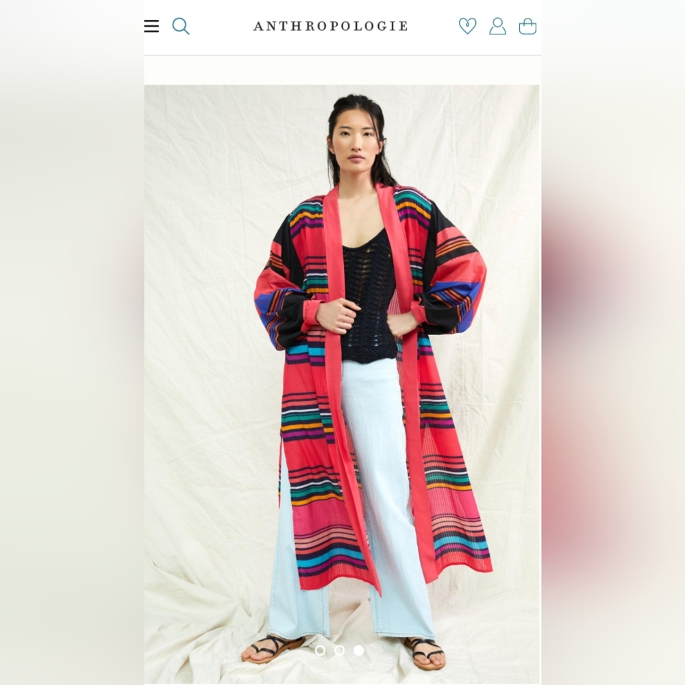 Anthropologie Striped Cover-Up Kimono